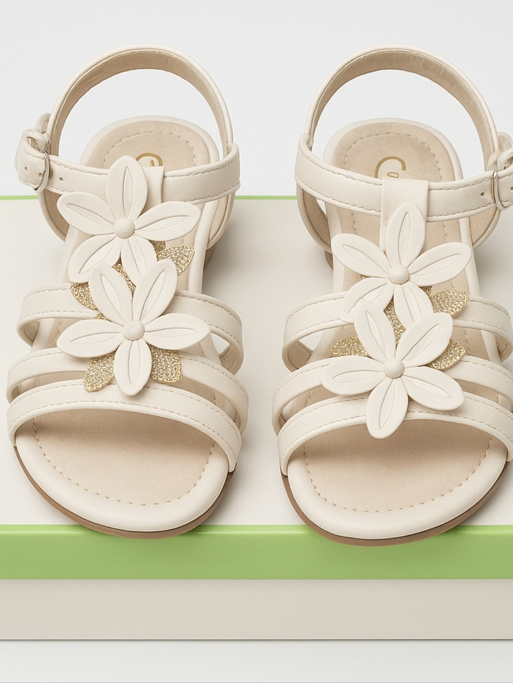 Marabelle Size 11 Toddler Girls Cream Kids Dress Shoes Floral